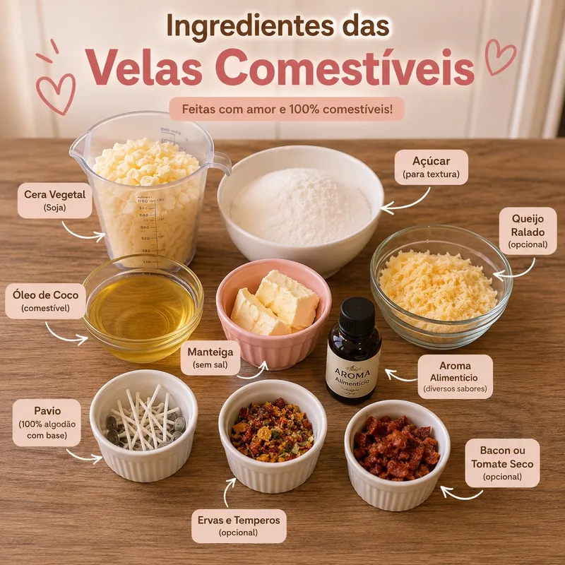 Ingredientes da vela comestível