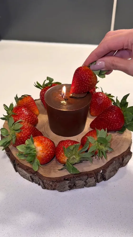 Vela de morango com chocolate